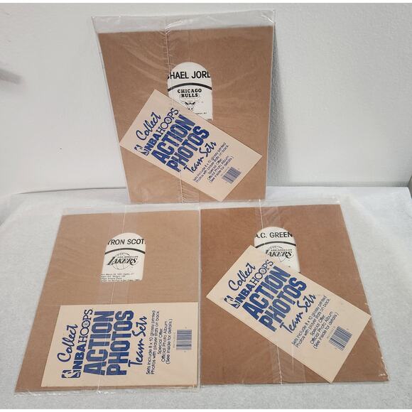 NBA Hoops Action Photos Michael Jordan, A. C. Green, Byron Scott 1990-1991 New - Picture 5 of 5